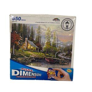Thomas Kinkade 550 Piece 3D Effect Puzzle "A Peaceful Retreat" 24" x 18"